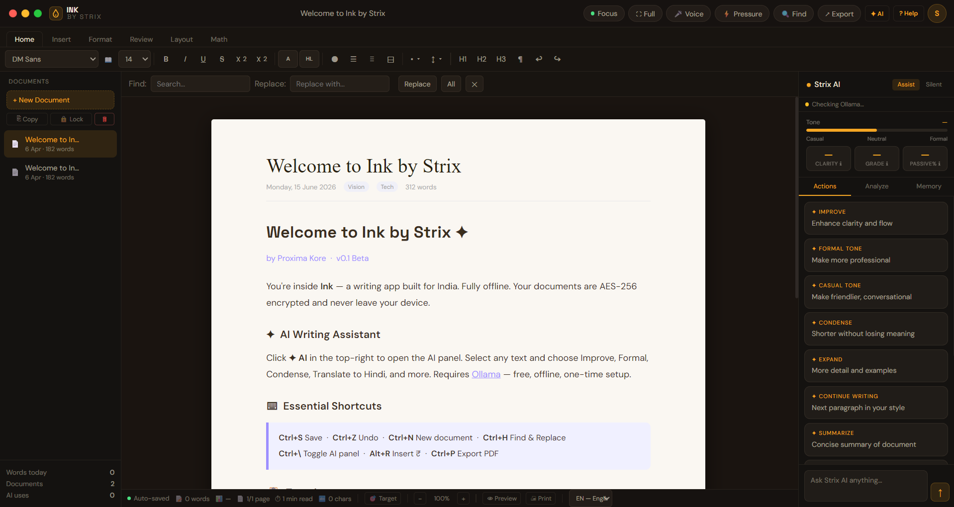 Strix-Ink Editor